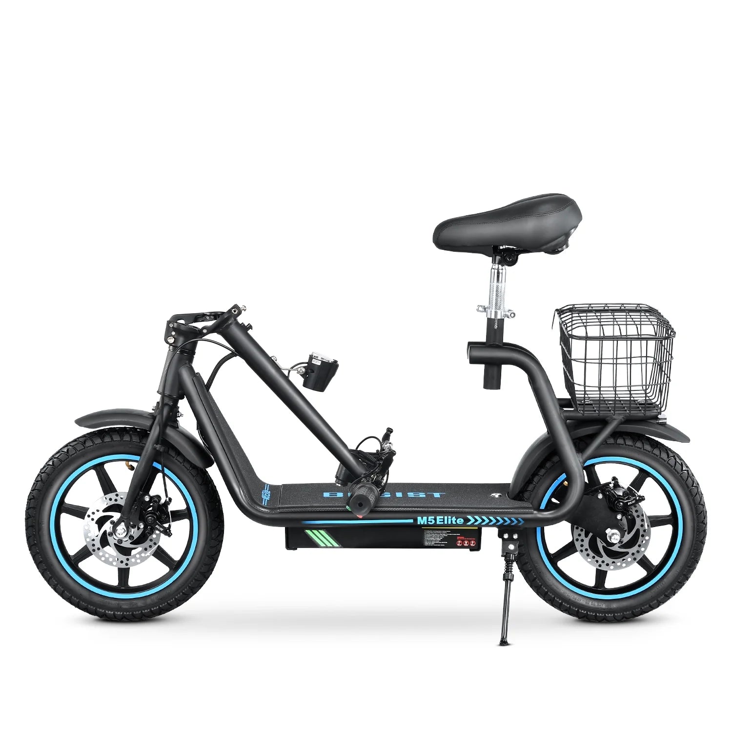 2026 BOGIST Electric Scooter for Adults with Seat, 500W Motor(Peak 800W), 25mph, 45km Range, 48V 13Ah, Electric Bicycle with Basket, BOGIST M5 Elite,Blue
