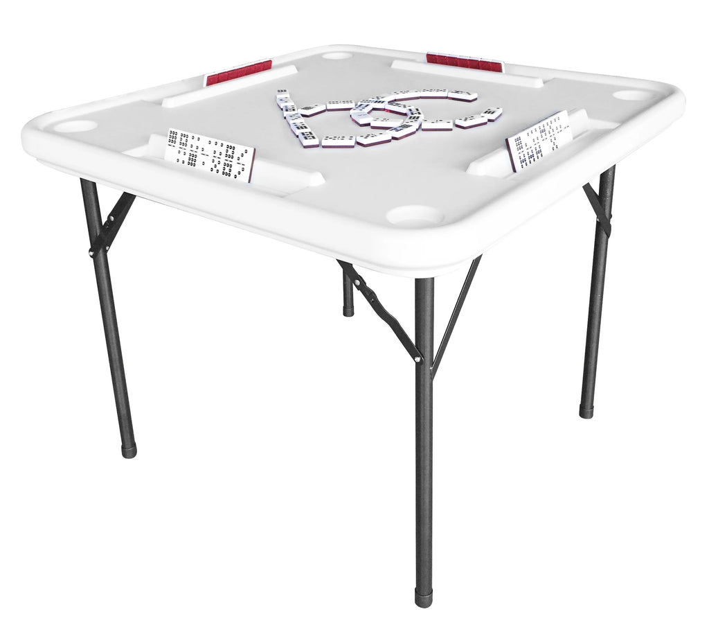 2026 Bene Casa Foldable Domino Table with Built-In Drink Holders, 38?? x 38??, White