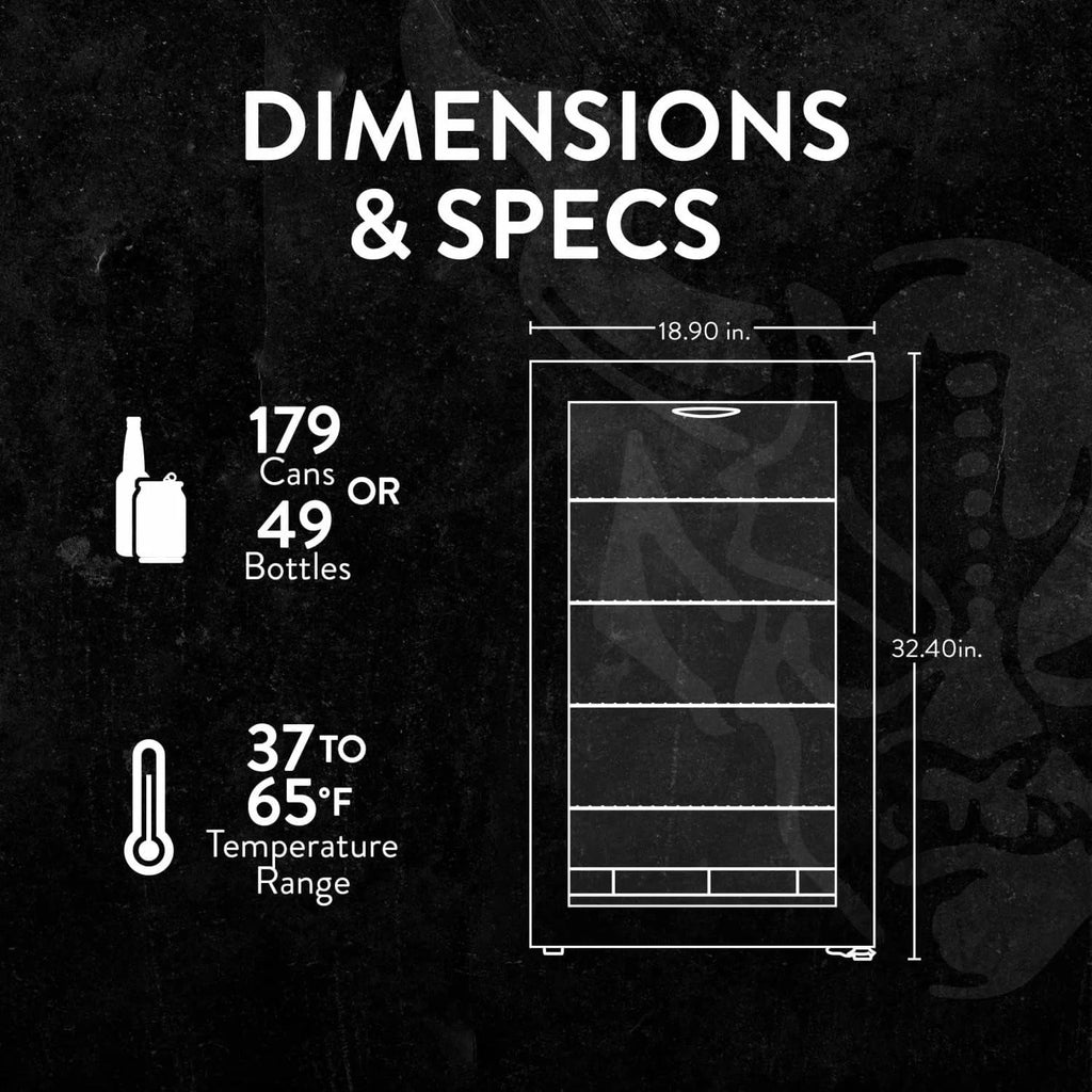 2026 Beverage Refrigerator Cooler | 126 Cans Free Standing with Right Hinge Glass Door | Mini Fridge Beverage Organizer Perfect For Beer, Wine, Soda, And Cooler Drinks