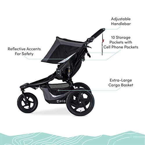 2026 BOB Gear Revolution Flex 3.0 Duallie Double Jogging Stroller, Graphite Black