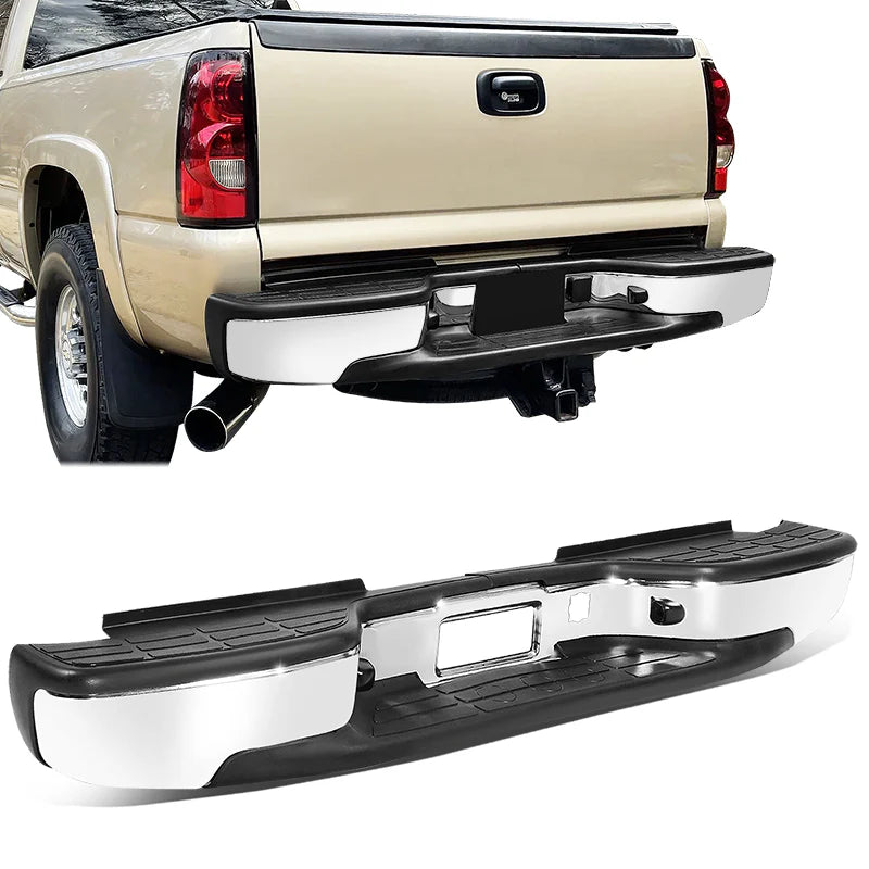 Rear Step Bumper w/o Parking Sensor Holes 01-07 Chevy Silverado GMC Sierra 2500HD 3500