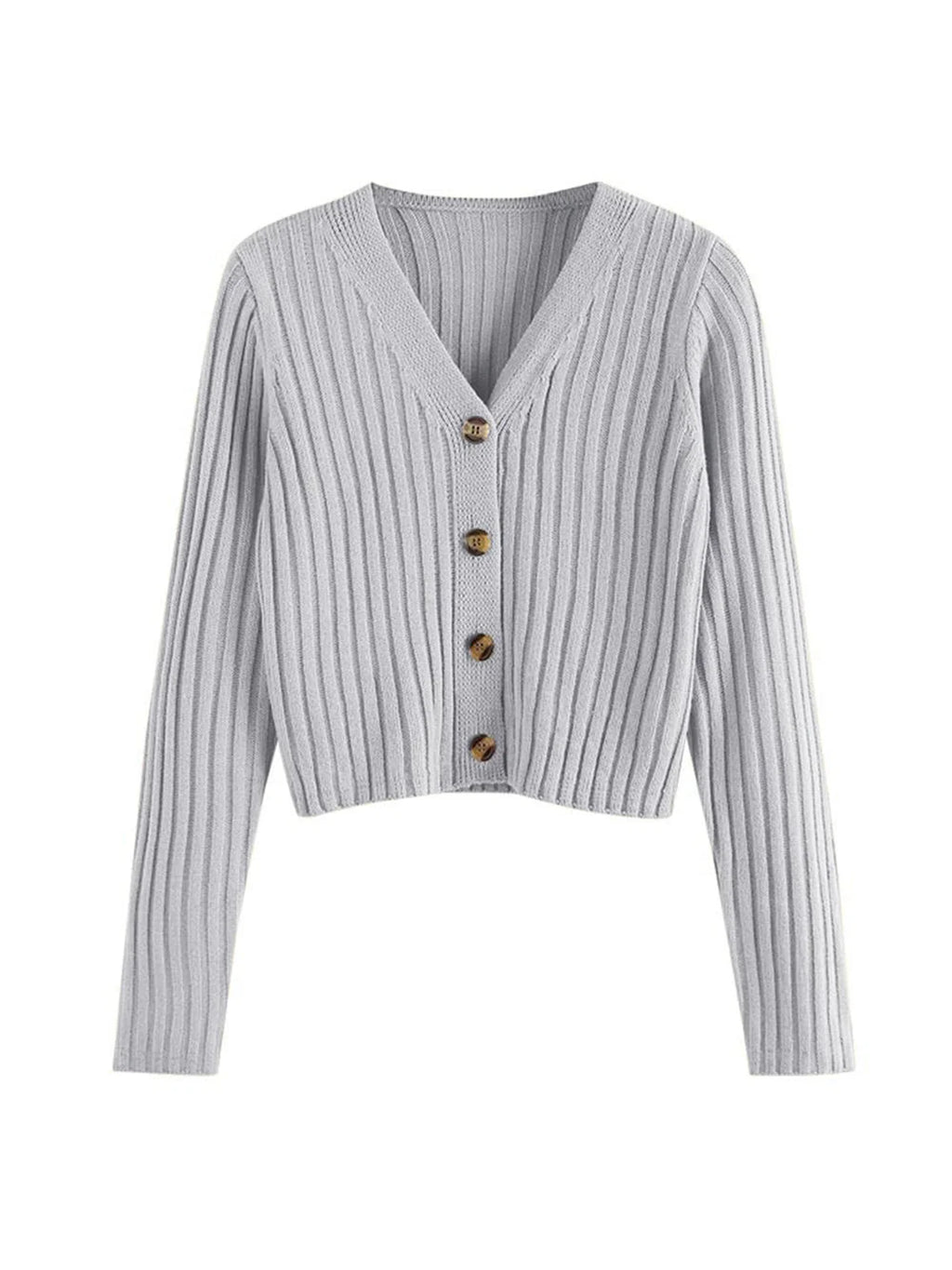 2026 Ribbed Button Cardigan