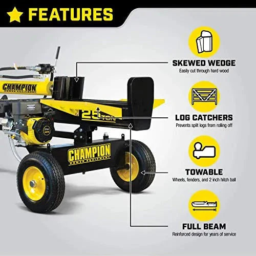 2026 Champion Power Equipment-100251 25-ton petrol log splitter with horizontal/vertical splitting wedge and automatic return