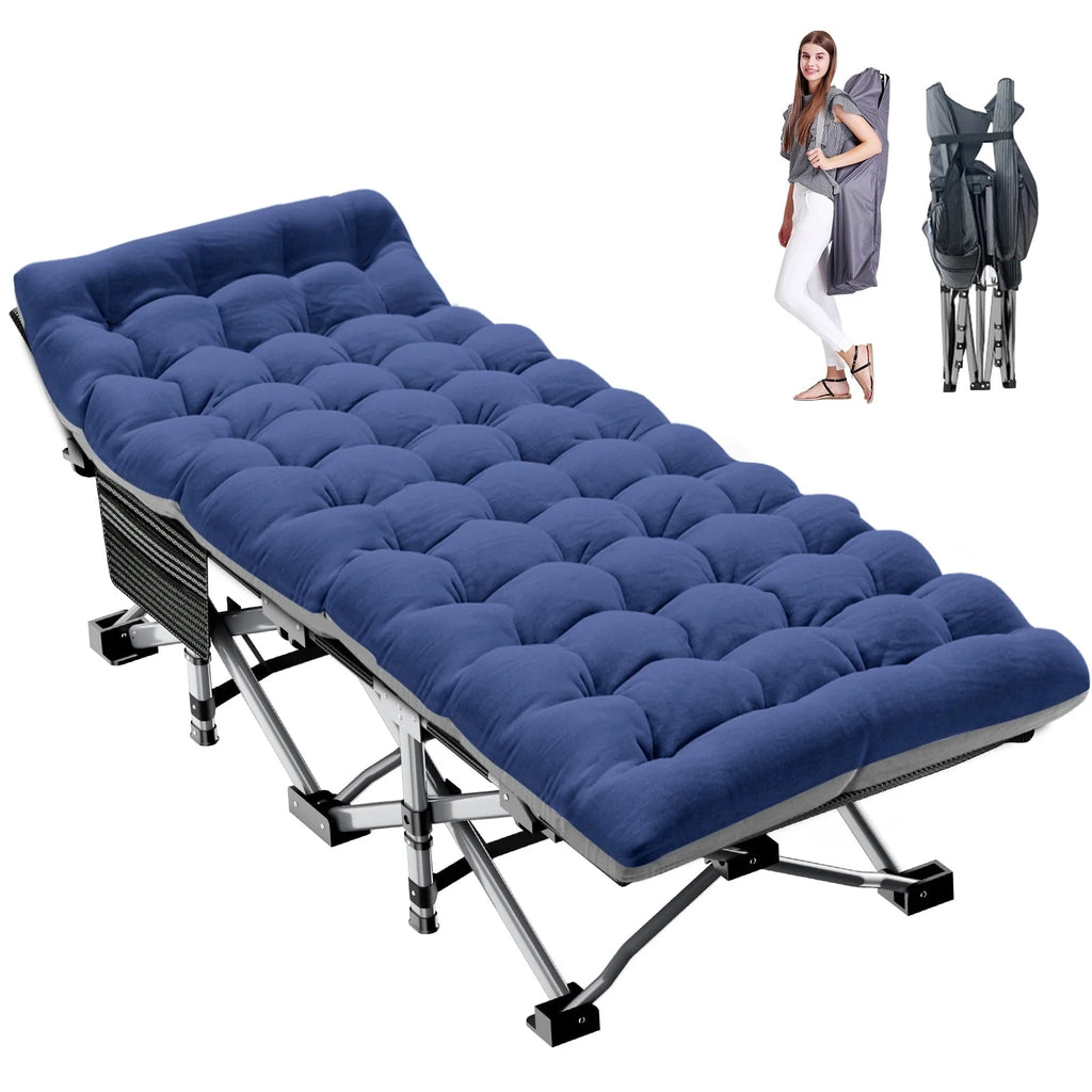 2026 Slsy 2 Pack Folding Bed Cot with 3.3 Inch 2 Sided Mattress, 75"* 28" Folding Camping Cots with Carry Bag, Portable Sleeping Cot Guest Bed