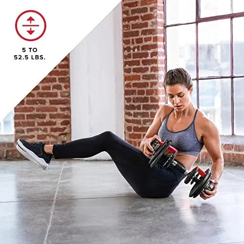 2026 Bowflex SelectTech 552 Adjustable Dumbbells (pair), 2.3–23.8 kg, space-saving home fitness equipment