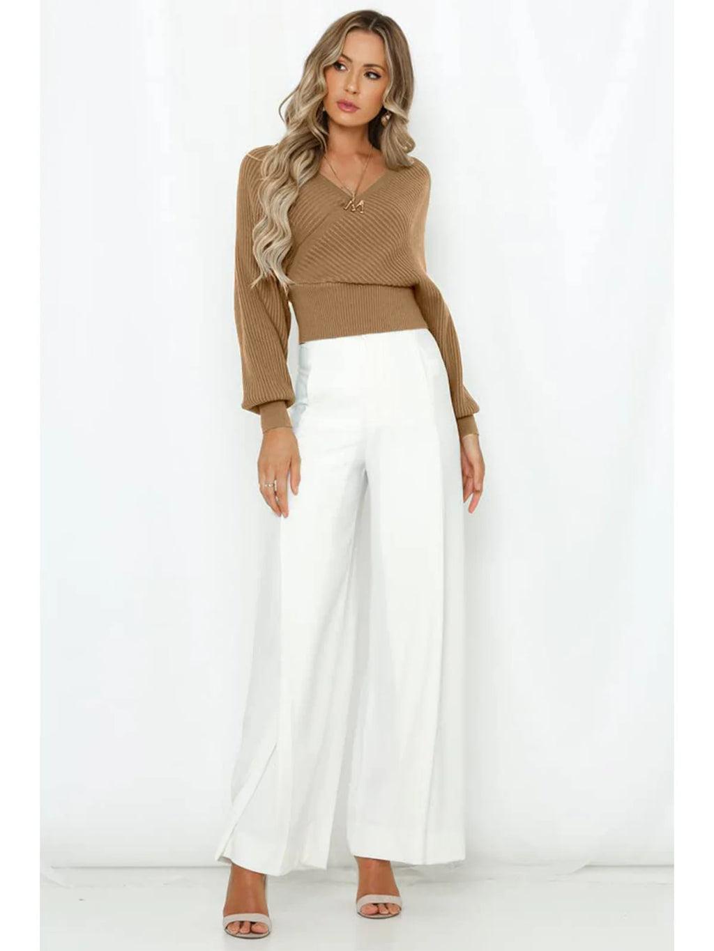 2026 Wrap V-Neck Knit Chunky Sweater