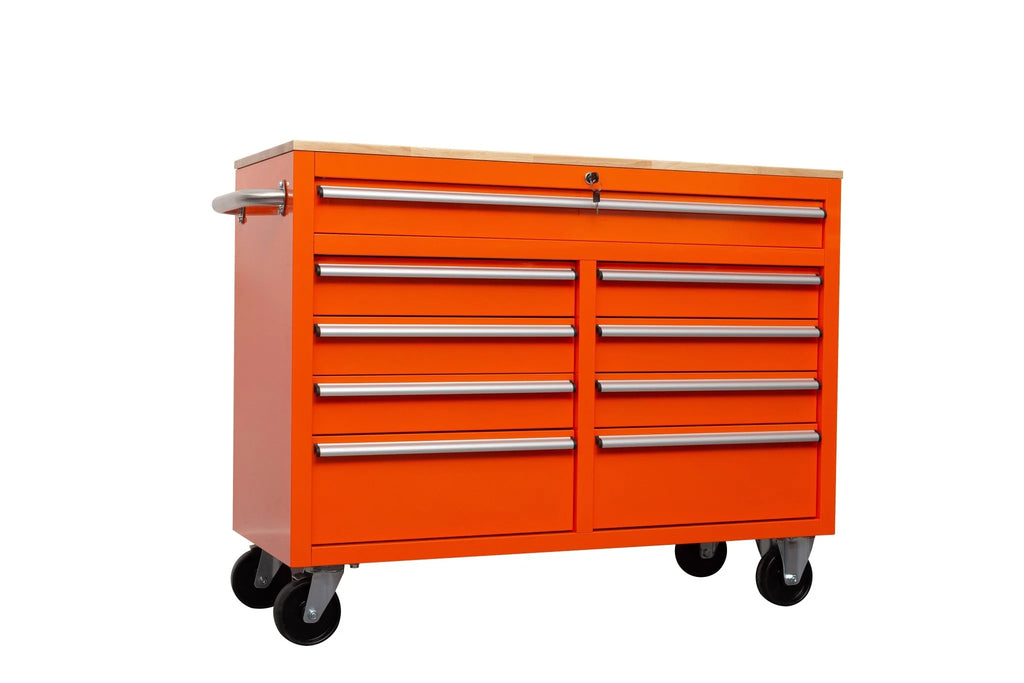46" Rolling Tool Workbench – Heavy-Duty Mobile Storage Cabinet with 9 Drawers