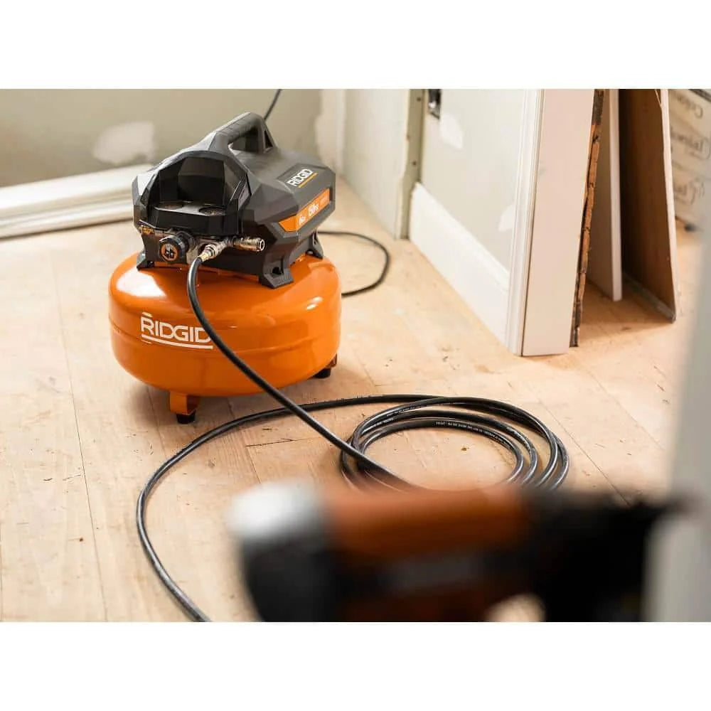 2026 Portable electric flat compressor (6 gallons) with 18GA brad nailer, 16GA straight nailer and 18GA stapler R69603FK