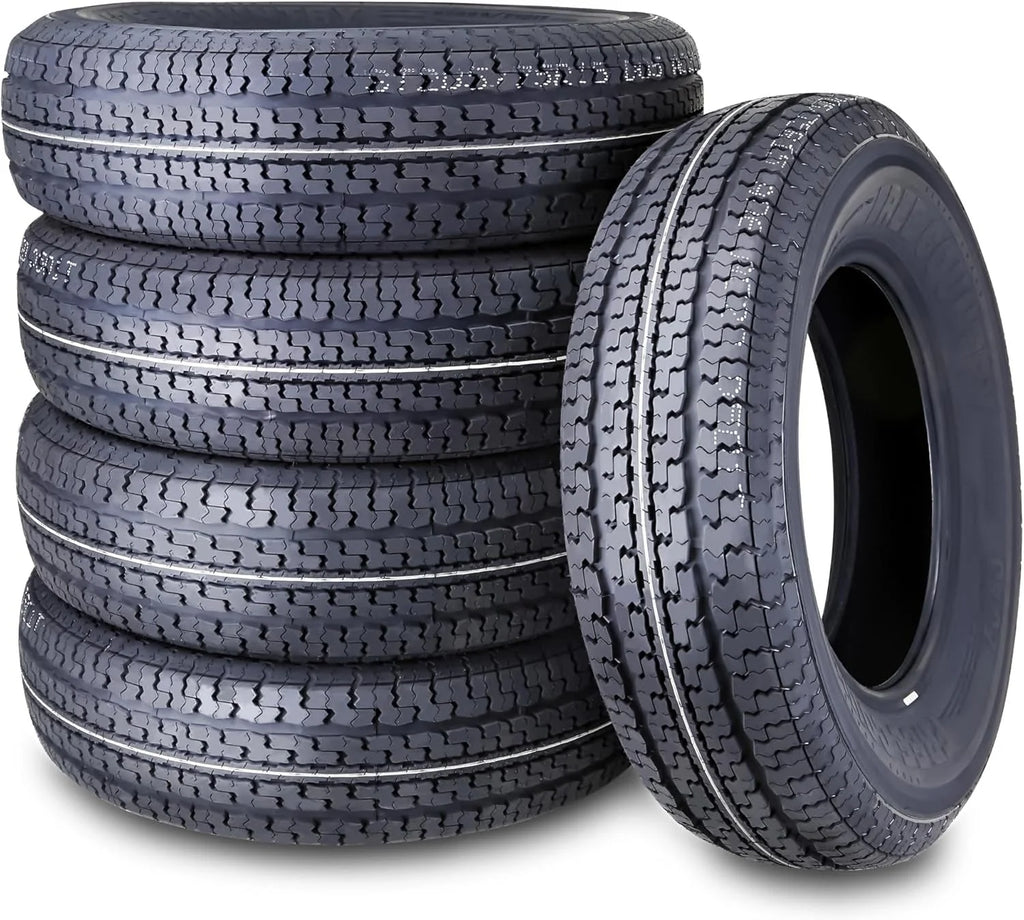 2026 Set of 4 heavy-duty trailer tires ST205/75R15 205 75 15 10-ply, load class E, steel-belted radial tires with abrasion protection