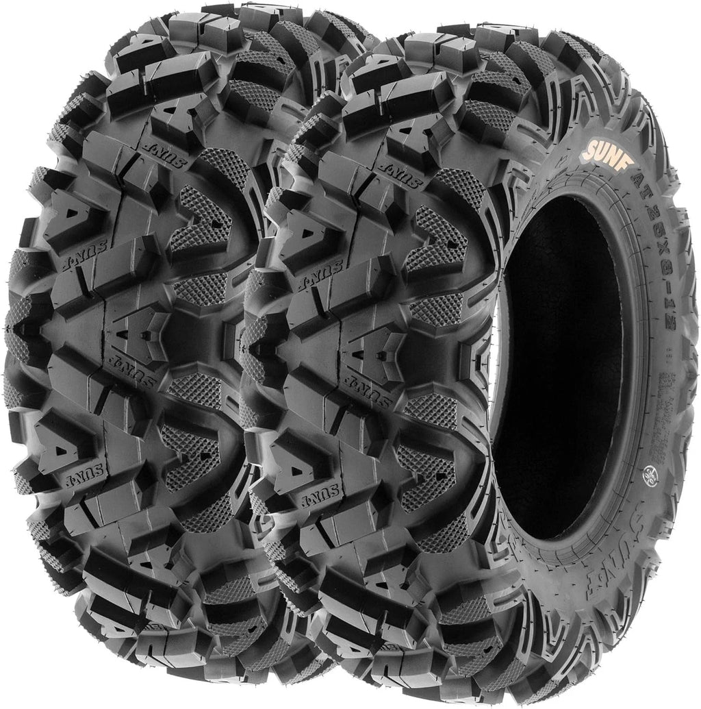 2026 Set of 4 ATV/UTV off-road tires, 25x8-12 front and 25x10-12 rear, 6 PR, tubeless A033