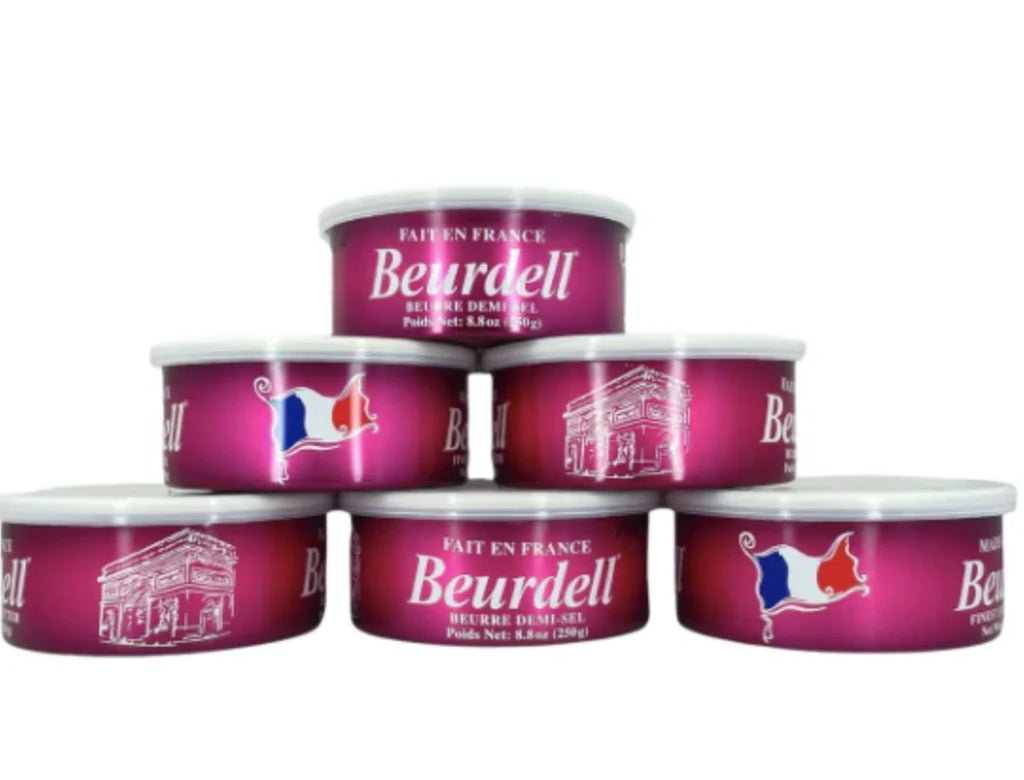 2026 Beurdell Canned French Butter �C 100% Natural Salted Pasteurized Real Butter | Long Shelf Life Emergency Survival Food | Great for Cooking, Baking, RV & Camping | Pull Top Lid | Pack of 24 | France