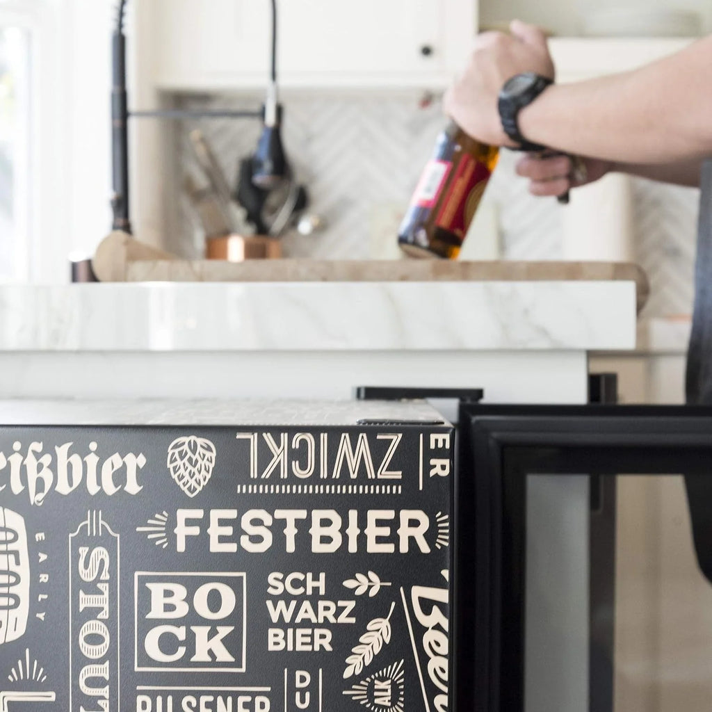 2026 Beverage Refrigerator Cooler | 126 Cans Free Standing with Right Hinge Glass Door | Mini Fridge Beverage Organizer Perfect For Beer, Wine, Soda, And Cooler Drinks