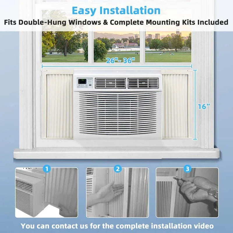 2026 Quiet window air conditioner with 10,000 BTU, remote control, Eco mode, Energy Star certified, 3-in-1 unit with dehumidifier