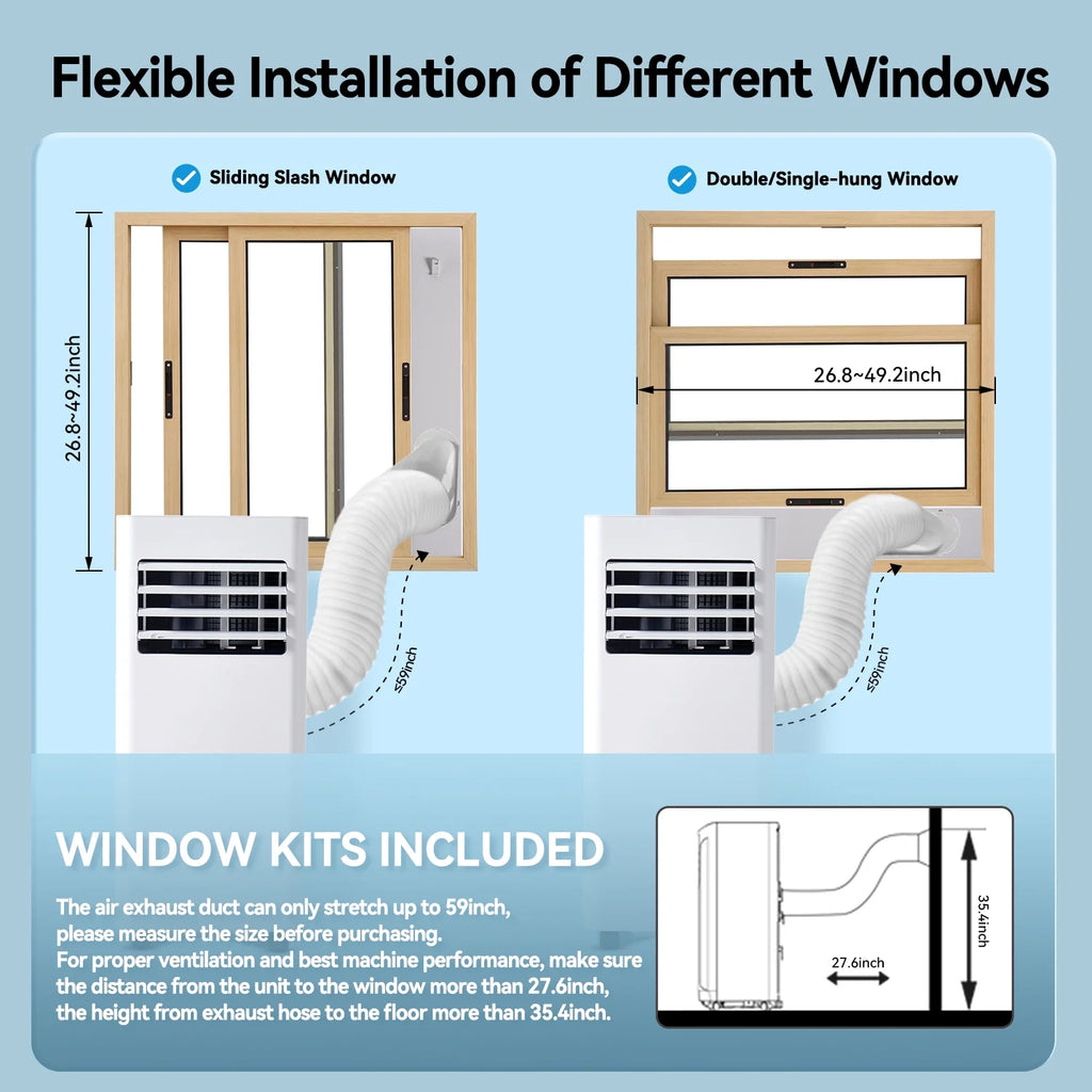 2026 Bapipro 10,000 BTU Smart Portable AC - WiFi/Remote, 4-in-1 for 300 Sq.Ft, 24H Timer, Window Kit, ??55dB, ETL Certified