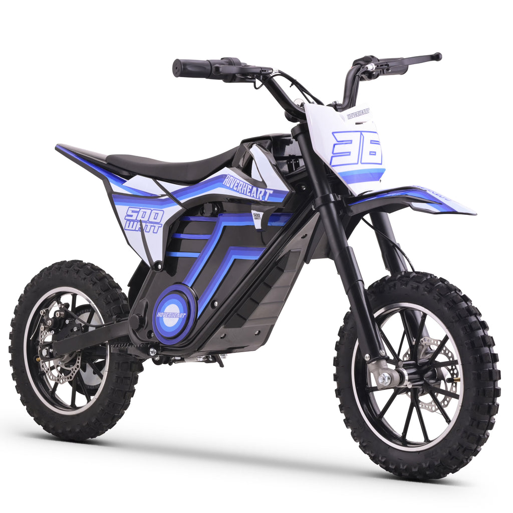 2026 QEASET electric dirt bike, 500W kids dirt bike for Boys Girls Age 8-14, Blue
