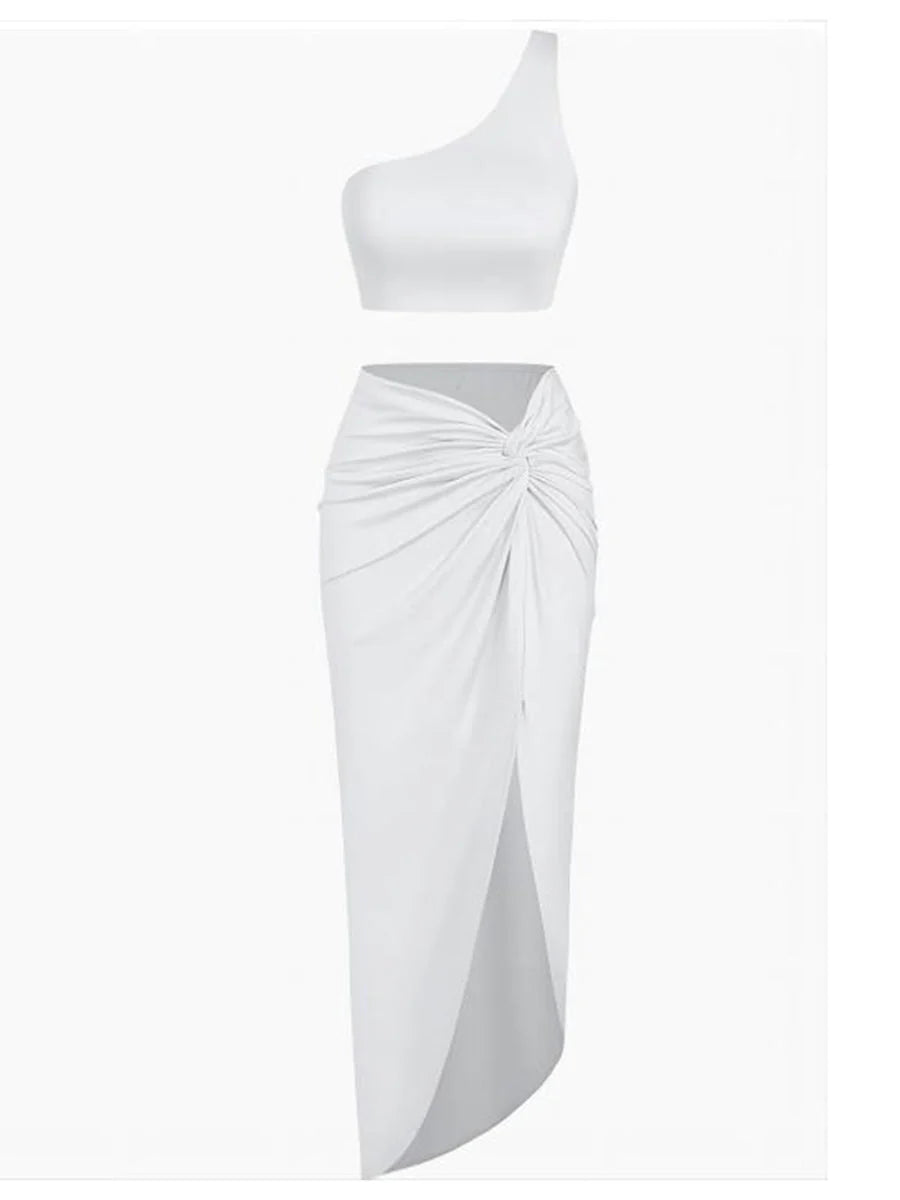 2026 High-Slit Twist Skirt Dress Set