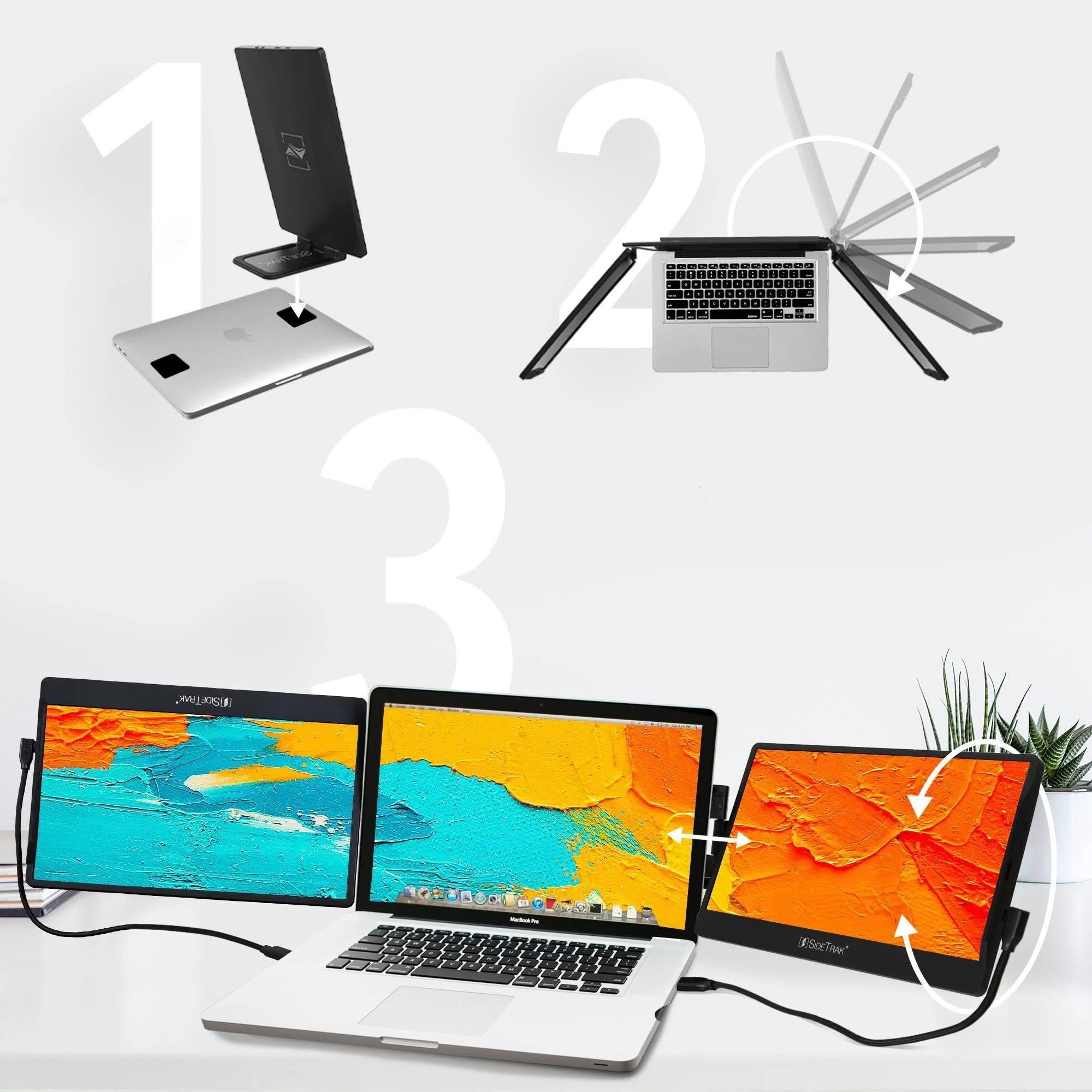 2026 SideTrak Swivel Triple Portable 12.5x22 Monitor 2-Pack - Black 82868419