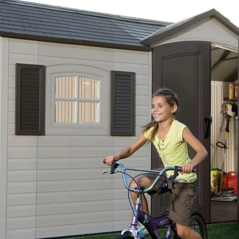 2026 2025 Side entrance, 4.57 m W x 2.44 m D, plastic tool shed