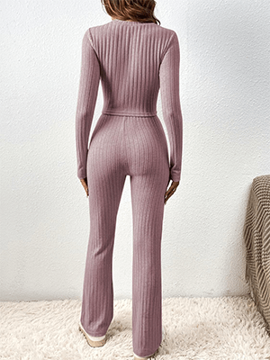 Ribbed Knit Pajama Set