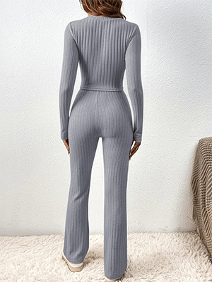 Ribbed Knit Pajama Set